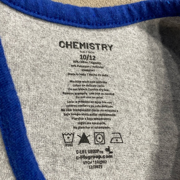 Chemistry Wild And Free American Flag Colors Shark Kids Tank T-shirt Size 10/12 - Picture 4 of 7